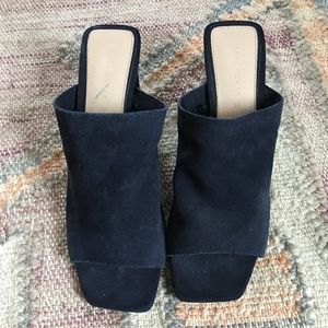 Zara Navy Minimalist Slides